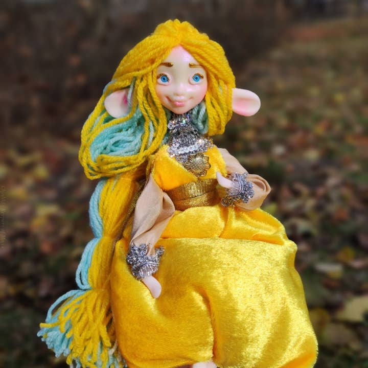 Soft plush doll with polymer clay face Fairy doll Waldorf for wholesale by FairyArtDolls