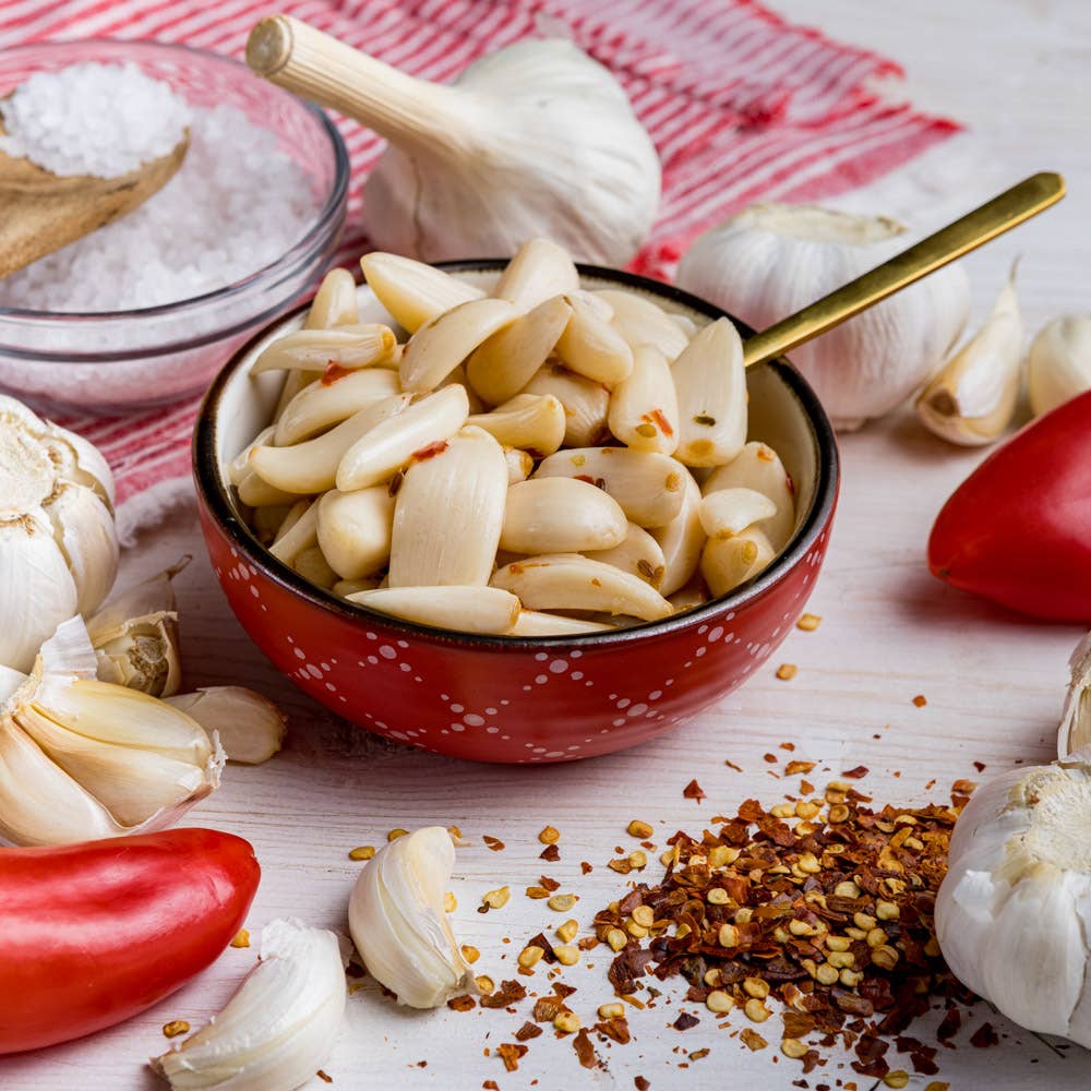 Byler Canning Co. - Wholesale Pickled Vegetables - Byler's Hot Pickled Garlic1