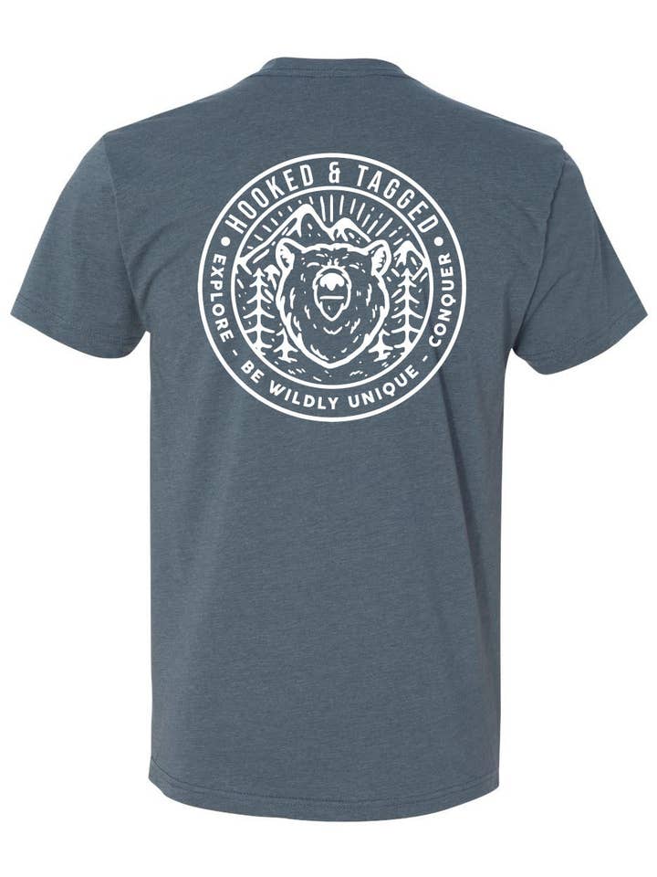Hooked & Tagged – wholesale Screen printed t-shirt – Men′s – H&T Men's Explore T-Shirt