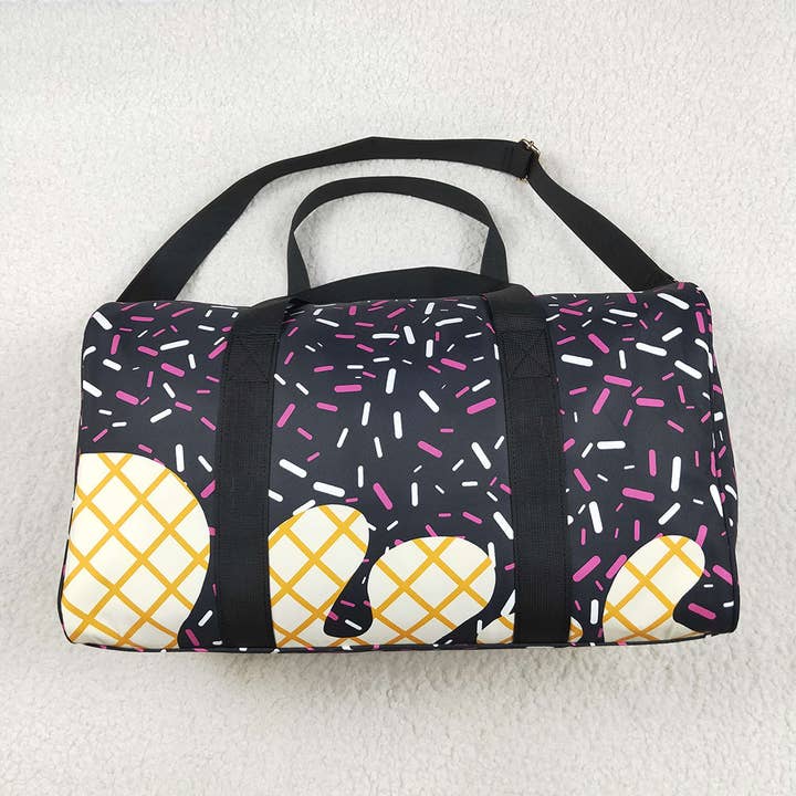 Black Ice Cream Drip Zipper Gym Bags for wholesale by Aier Wholesale