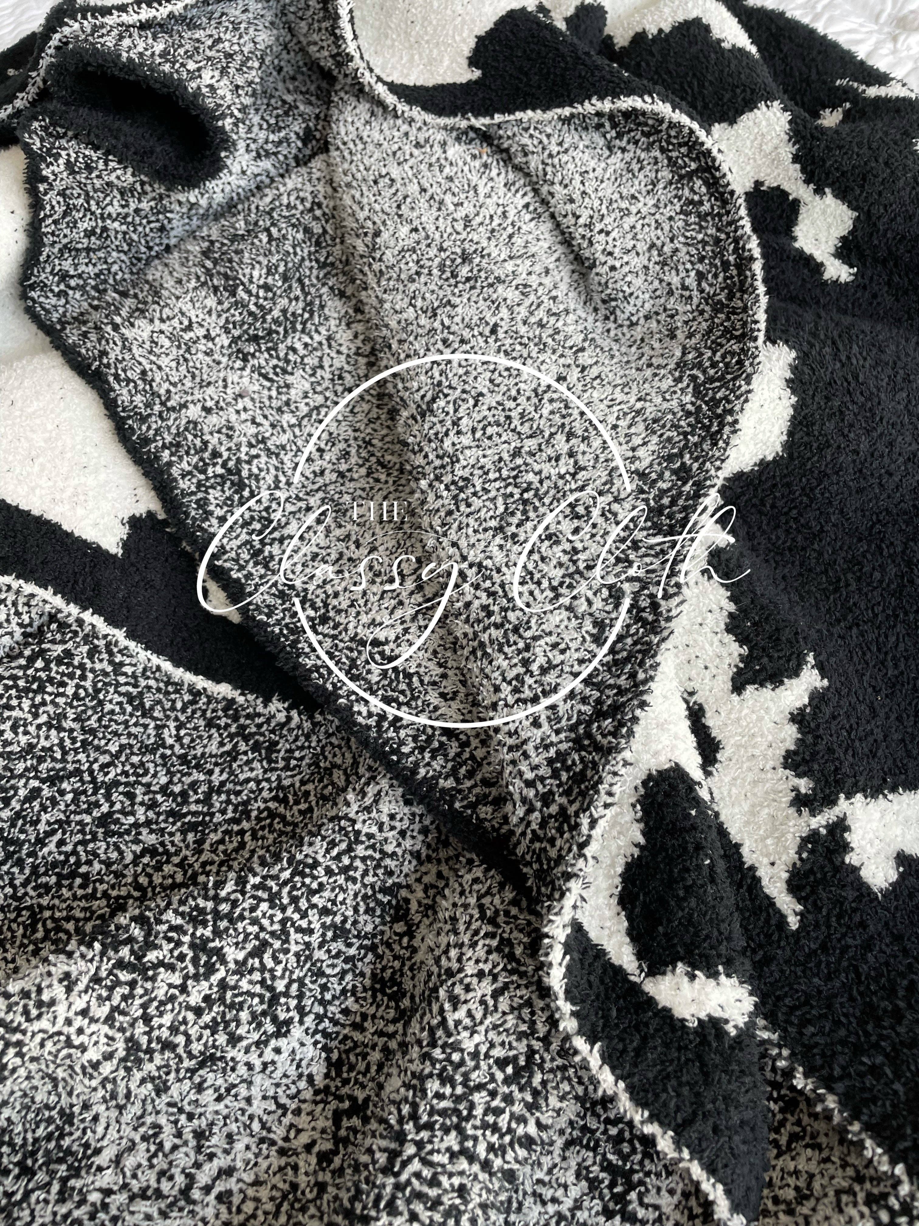 The Classy Cloth WS - Vente Plaids - Couverture de luxe - Black Cow RTS5