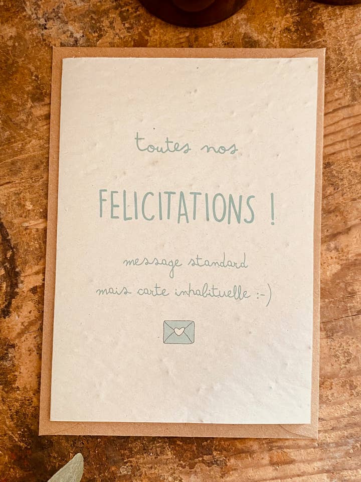 Carte à planter Félicitations 1 pour la vente par Bibiche Raconte Des Salades