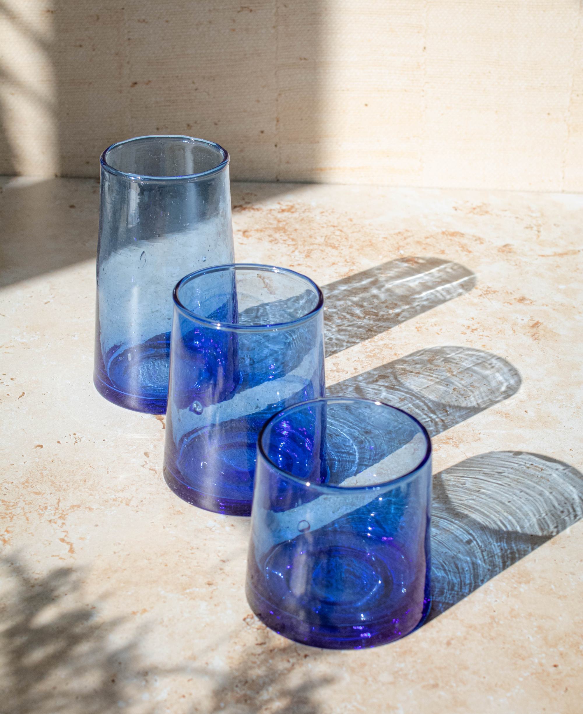 Maison Berber - Wholesale Drinking Glass/Cup - Moroccan Beldi Glasses Set of 6 - Blue3