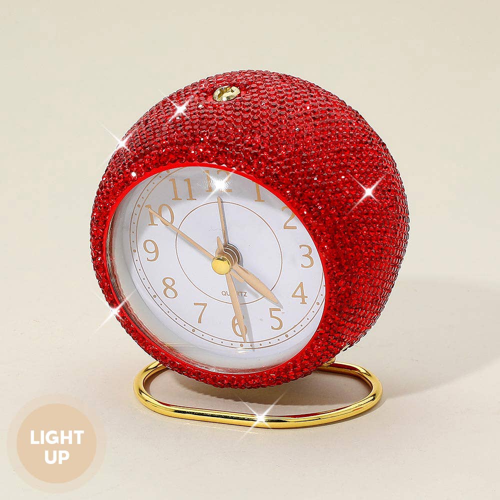 Sensibling Corp. - Wholesale Desk Clock - Light Up Bling Rhinestone Studded Quartz Table Clock8