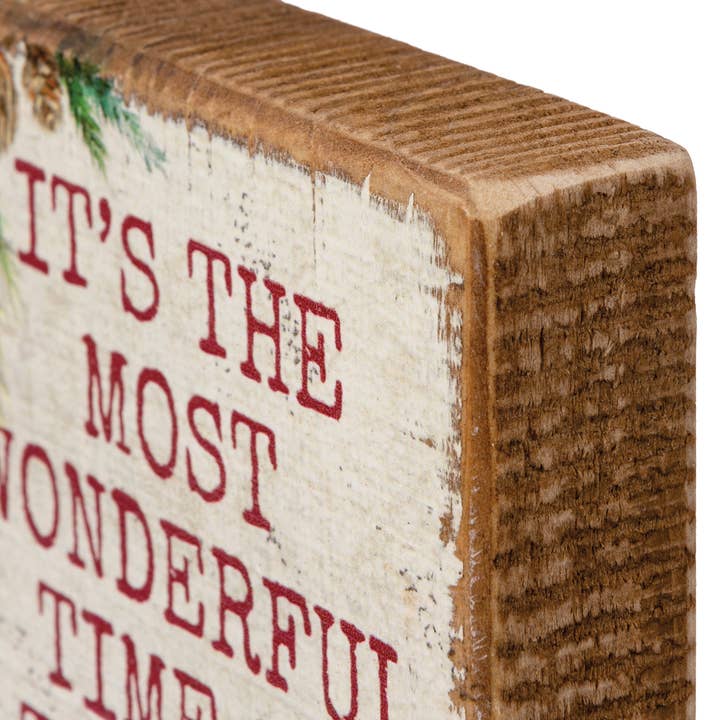 Primitives by Kathy - Wholesale Decorative Figurine - The Most Wonderful Time of The Year Block Sign2