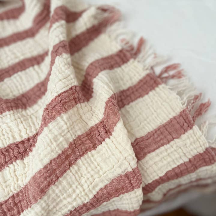 loom.ist - Wholesale Throw blanket - Muslin Striped Blanket