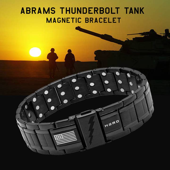 Bracelet magnétique The Hero Company- Abrams Thunderbolt Tank : permet de jumeler les anciens combattants avec un chien d'assistance ou un chien de refuge -Faire pour la vente par The Hero Company