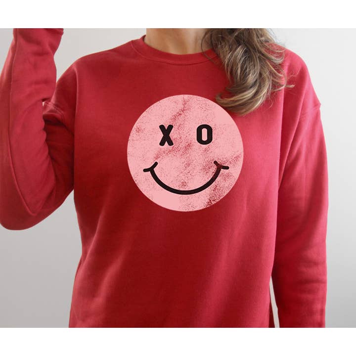 Emmaus, Inc. - Wholesale Sweatshirt - Unisex - XO SMILEY FACE
