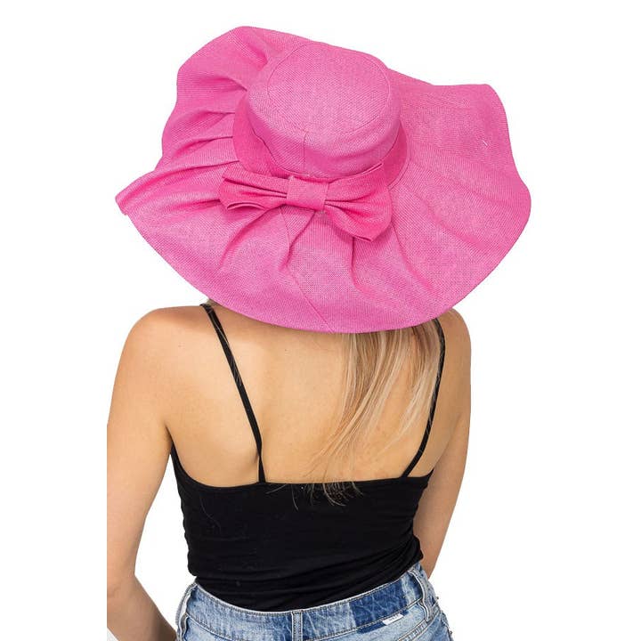 Cap Zone - Vente Chapeau de paille – femme - Chapeau de soleil Derby à volants et nœud excentrique