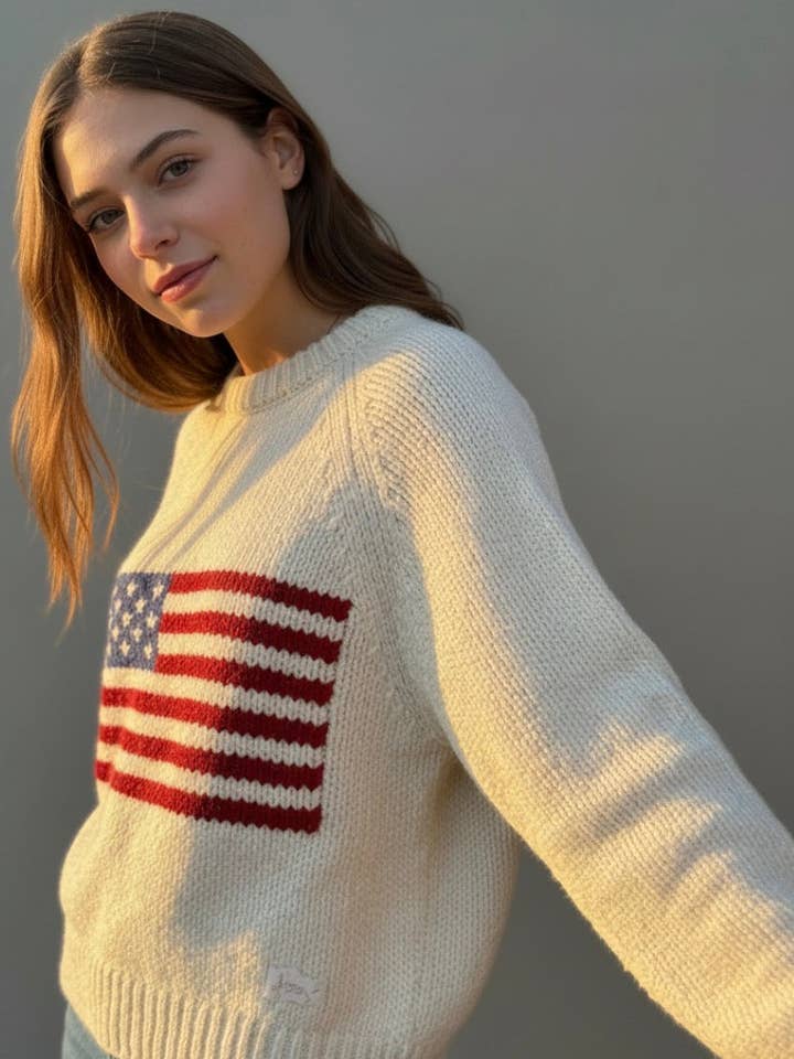 Vintage-inspired ivory classic American flag for wholesale by Pink Pineapple