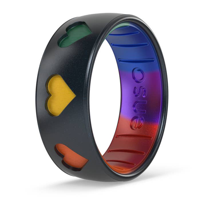 Enso Rings - Wholesale Band/Stacked Ring - Etched Silicone Ring - The Hearts Ring