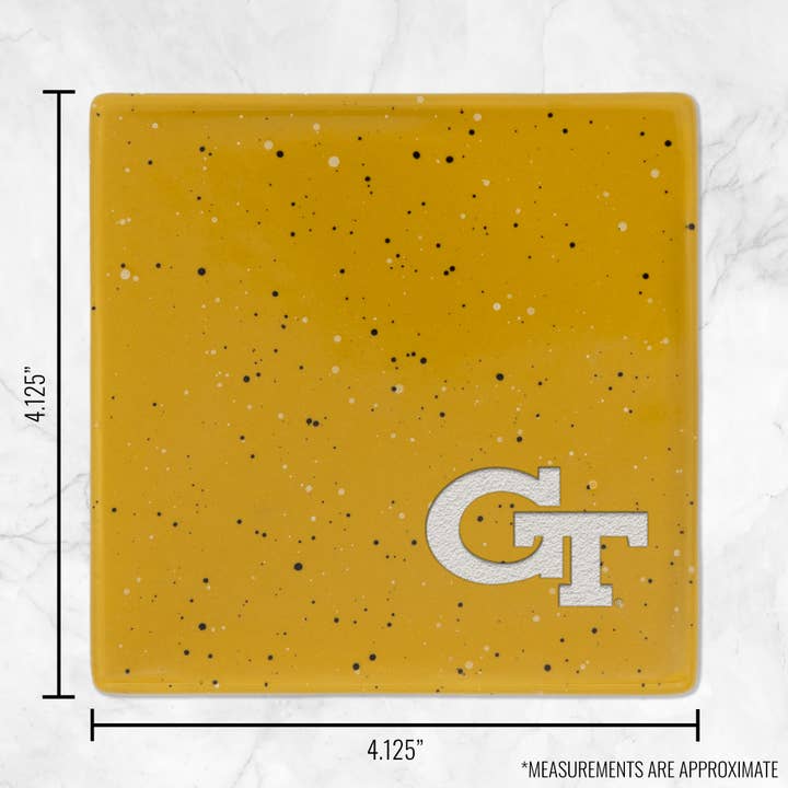 Rico Industries - Wholesale Coasters - NCAA Georgia Tech Yellow Jackets - GT Gold Engr. Coaster4