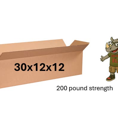 30x12x12 (200 lb strength) | SINGLE CARDBOARD BOX | LONG for wholesale by SHIPPING BY ELI