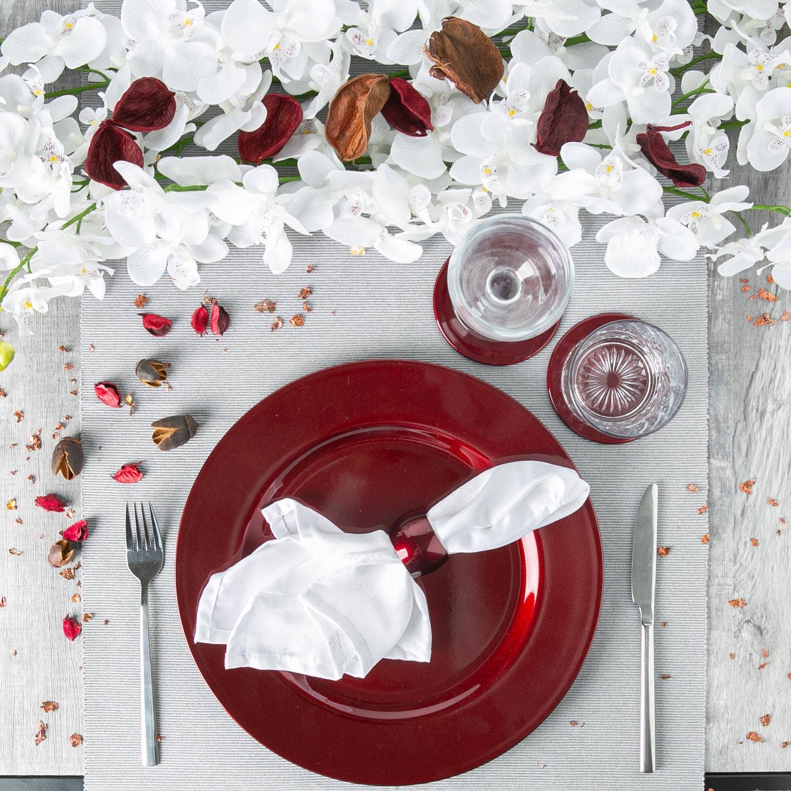 Rinkit Ltd - Wholesale Charger Plate - Argon Tableware Metallic Charger Plate - 33cm - Dark Red1