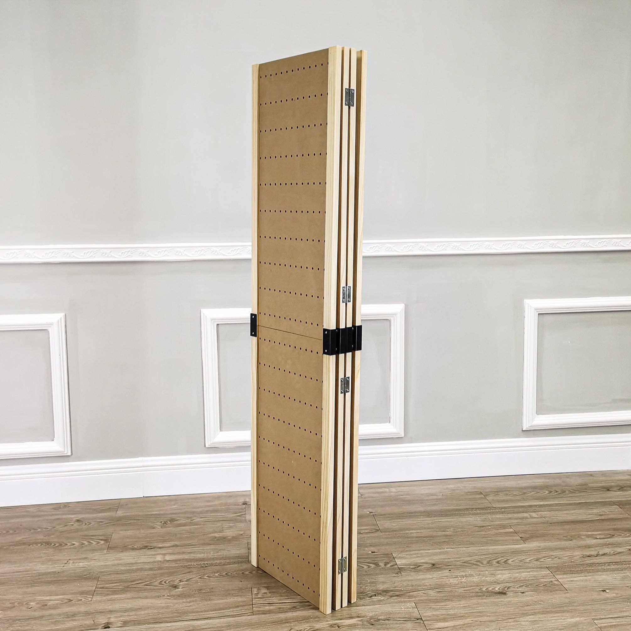 FIXTUREDISPLAYS - Wholesale Room Divider - 4 Panels 5 FT PegBoard Room Divider Folding Privacy Screen 101445