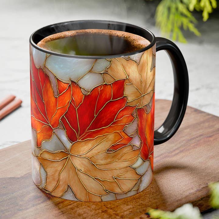 Caneca de Folha de Bordo Outonal, Decoração de Ação de Graças Outonal, Presente de Outono por atacado de NVC Ecommerce LLC