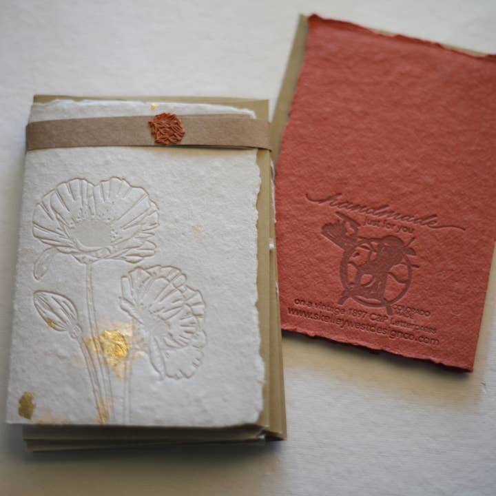 skelley west design co + letterpress - Wholesale Stationery/Notecard Set - Letterpress card pack | handmade paper | Poppies2