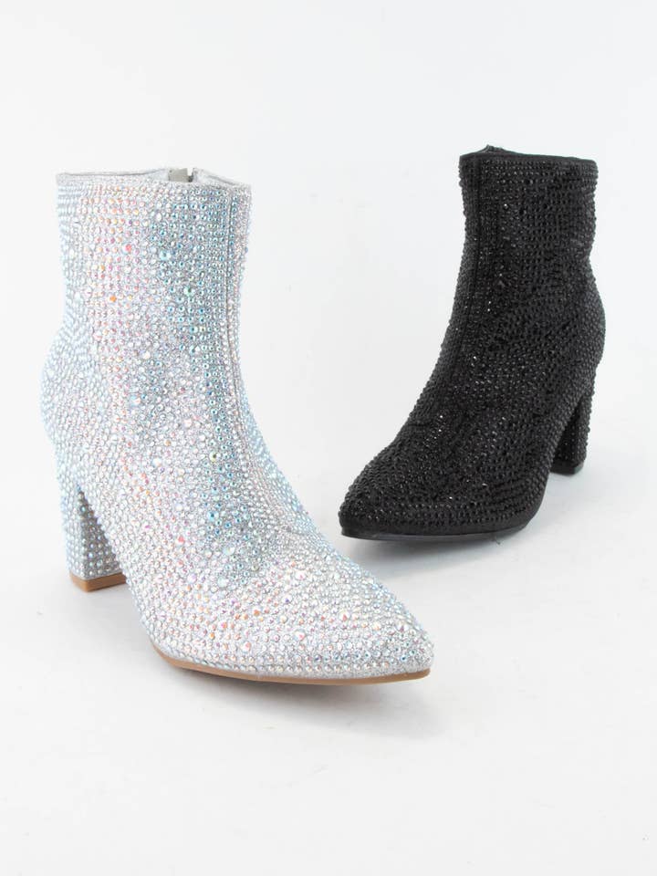 CCOCCI - Wholesale Booties – Women's - BEDAZZLED SHIMMER ANKLE BOOTS4