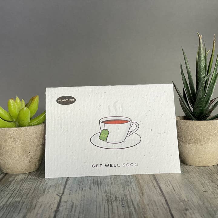Cup of Tea Plantable Greeting Card for wholesale by Plantable Greetings