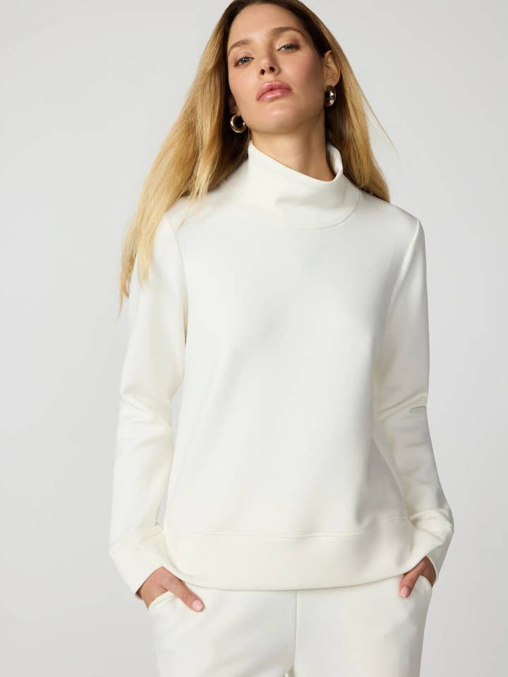 Dreamweave™ Mock Neck Sweatshirt - Vanilla for wholesale by MPG