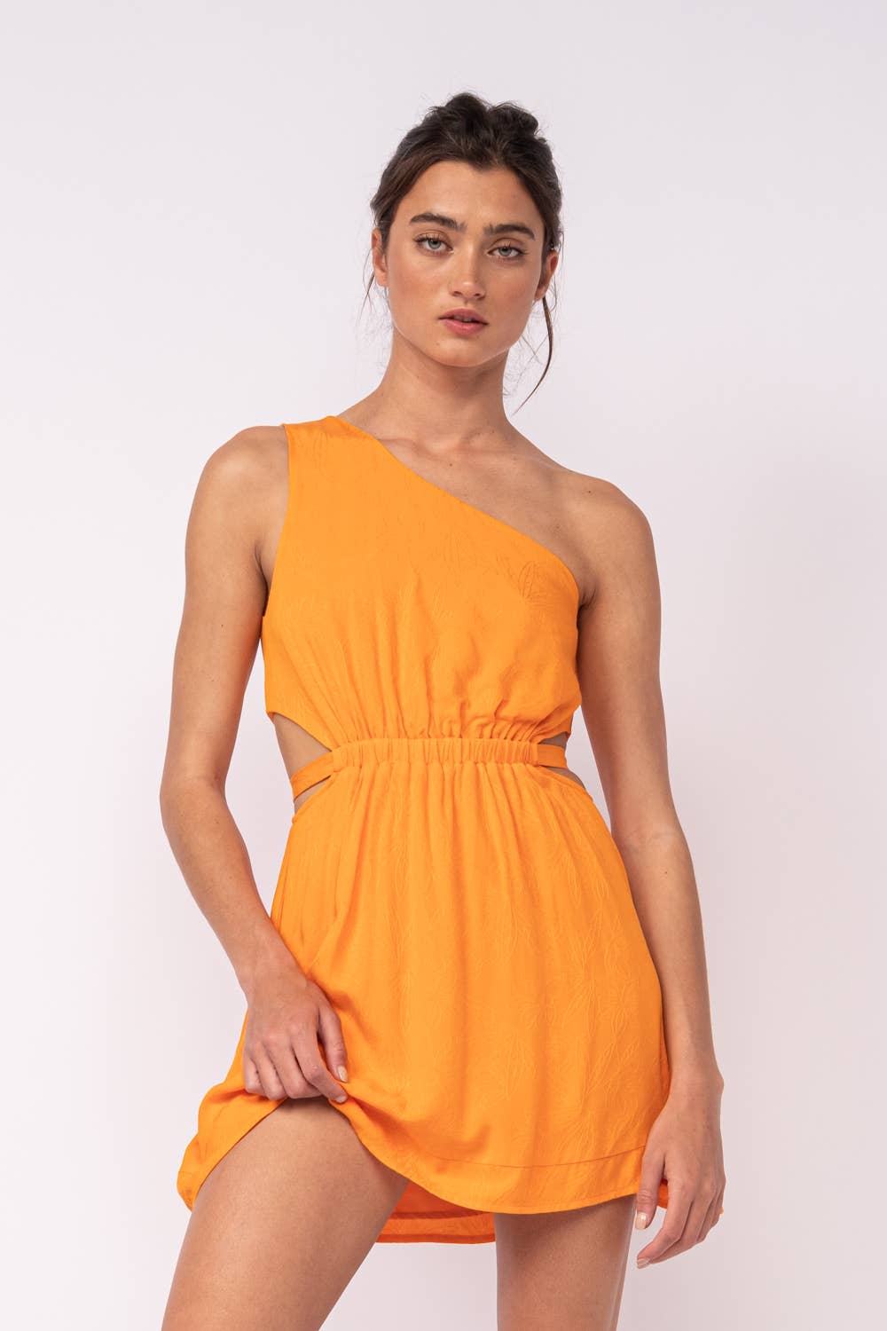 Sky to Moon - Wholesale Dress - Women's - ONE-SHOULDER WAIST CUTOUT PLAIN MINI DRESS6