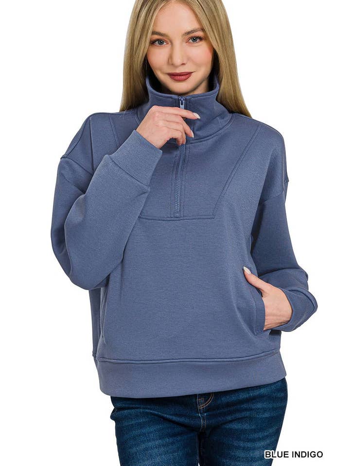 Vanilla Monkey - Wholesale Sweatshirt – Women's - Scuba Half Zip Pullover8