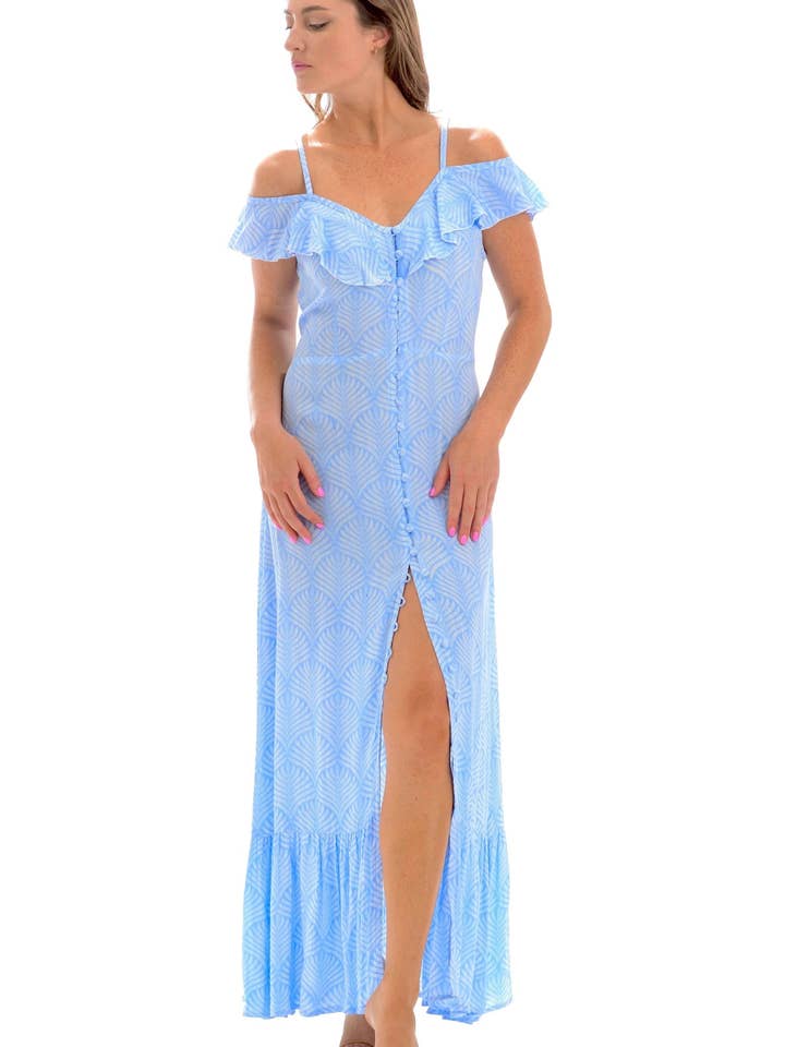 Abito Carly/Perwinkle Palm per la vendita all'ingrosso da parte di Walker&Wade