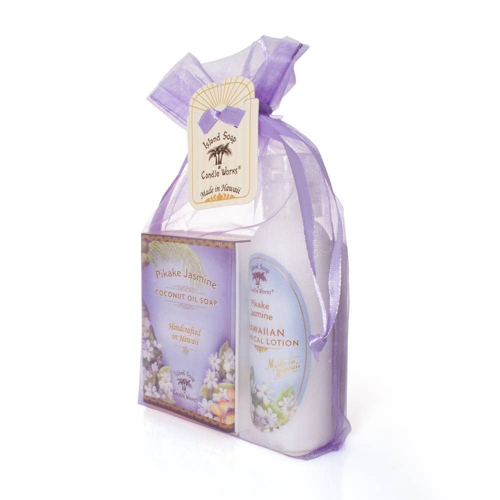 Island Soap & Candle Works - Wholesale Gift Bag Set/Pack - Pikake Jasmine Organza Gift Bag1