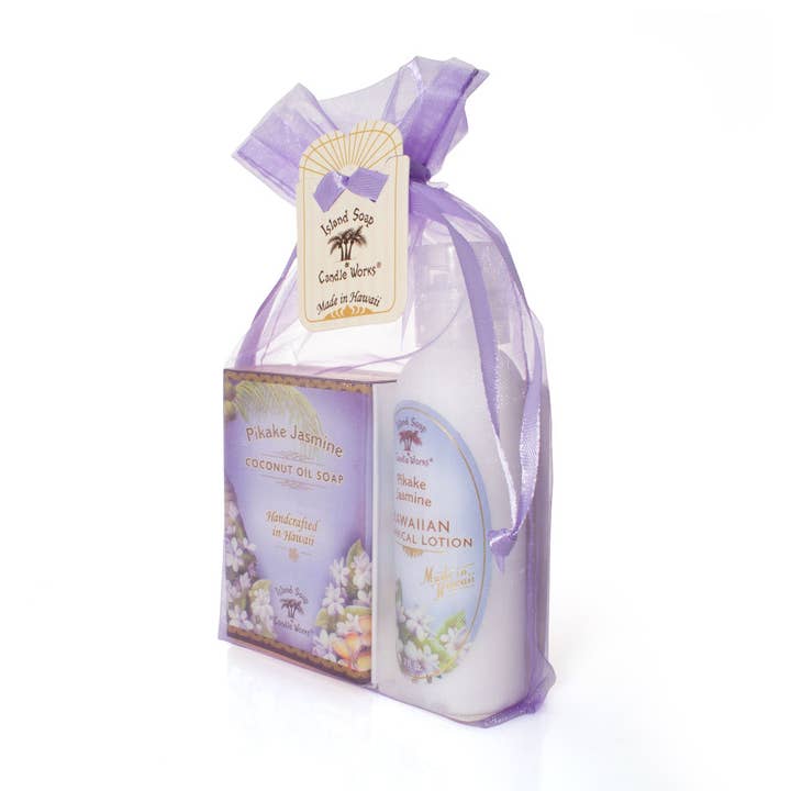 Island Soap & Candle Works - Wholesale Gift Bag Set/Pack - Pikake Jasmine Organza Gift Bag1