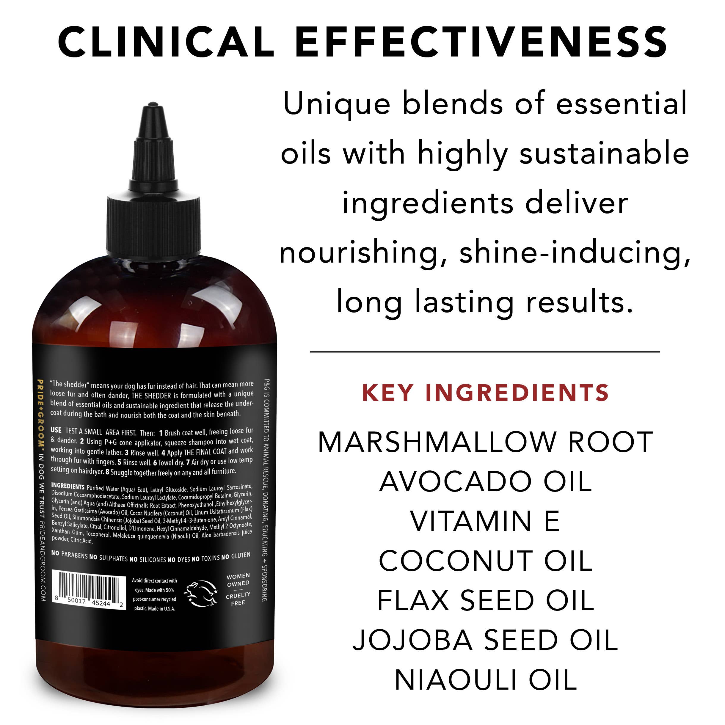 PRIDE+GROOM - Wholesale Pet Shampoo - Dog - THE SHEDDER-PROFESSIONAL USE GALLON4