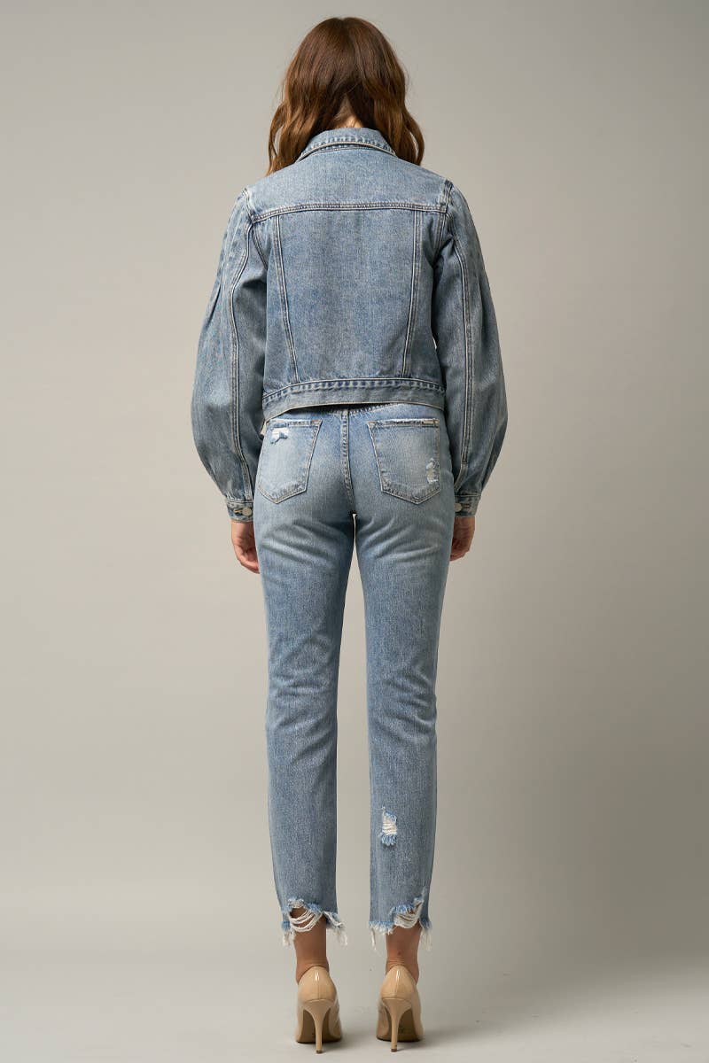 Insane Gene USA - Wholesale Denim Jacket - Women's - Puff Denim Jacket6