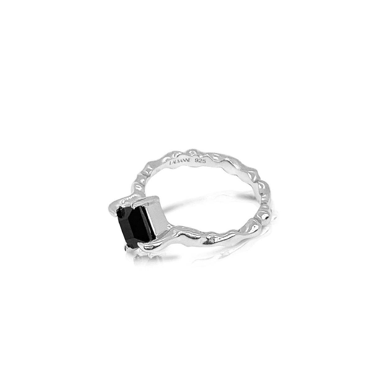 Shop Lausanne - Wholesale Cocktail/Statement Ring - Onyx Stem Ring Silver2