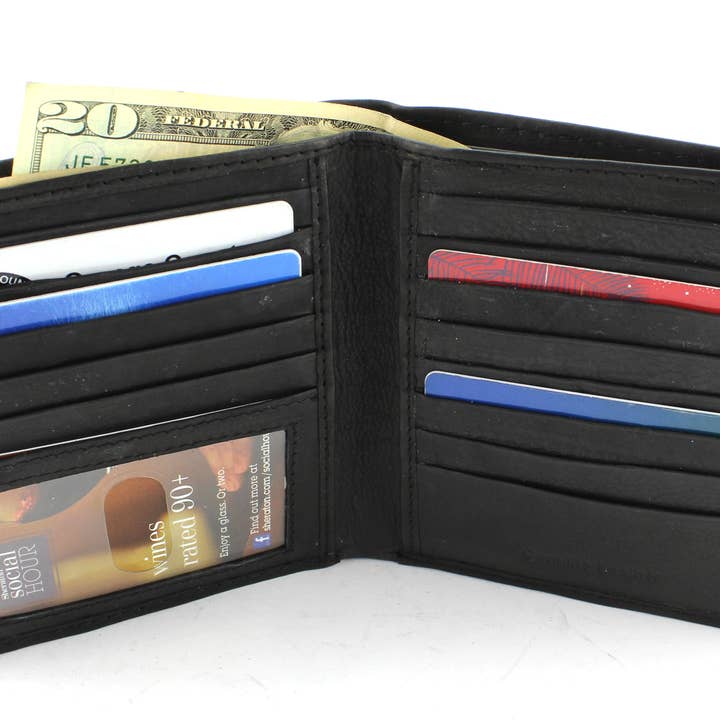 Leather Impressions Inc – Carteira – Homem por atacado – Hipster de couro de vaca de grão superior Bacci W/8983