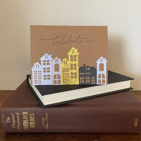 Houses Card for wholesale by The Cutting Room Card Company