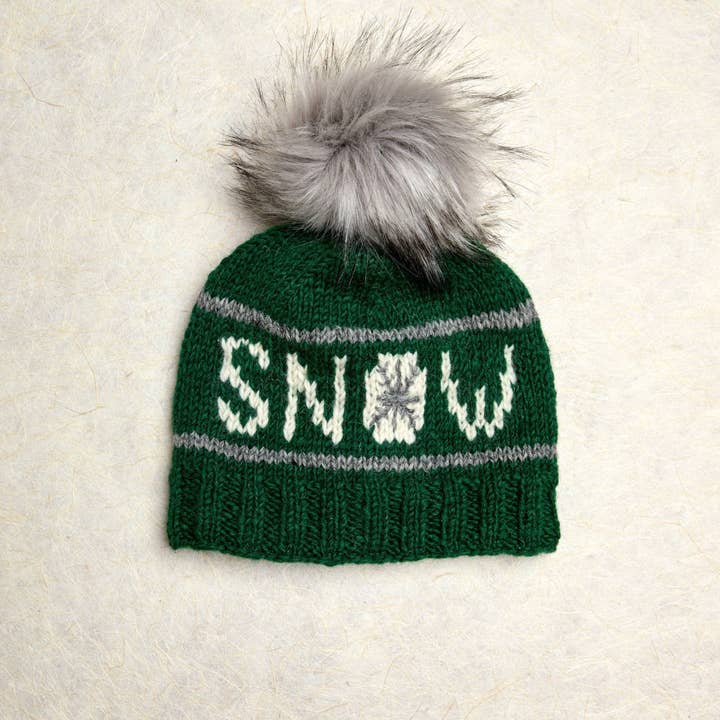 By Many Hands - Wholesale Beanie - Women's - Snow Evergreen Pom Beanie1