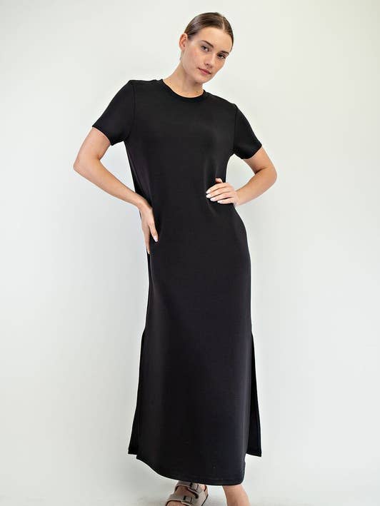 Sunday Morning - Wholesale Dress – Women's - D951137 SHORT SLEEVE MODAL SCUBA MAXI DRESS5
