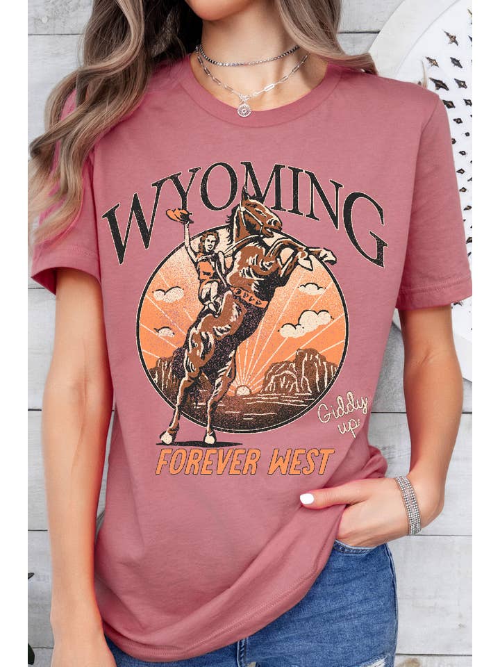 BouTeeQue Closet - Wholesale Screen Printed T-Shirt - Women's - BT2091 T WYOMING FOREVER WEST Short Sleeve T Shirt4