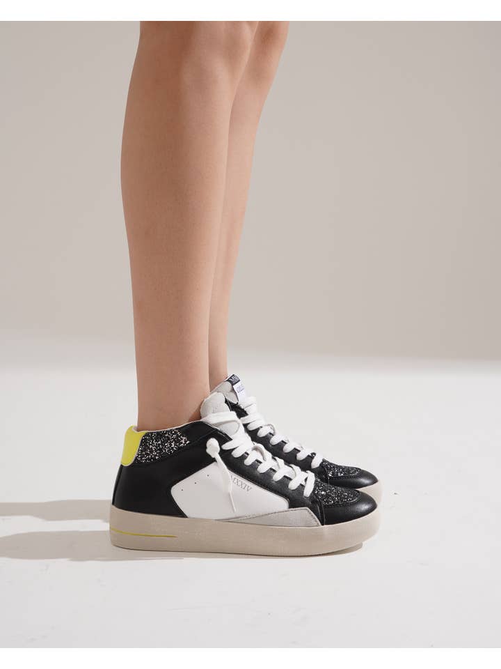 CEREZA - Wholesale Lifestyle Sneakers - Women's - Women's High-cut Platform Sneakers with with glitter detail3