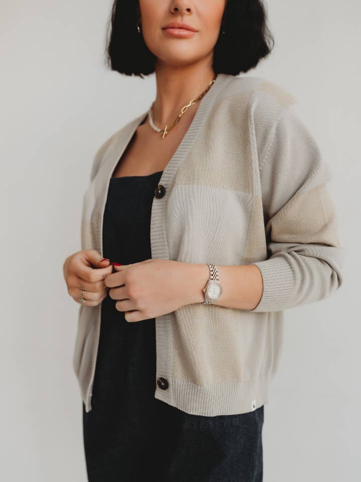 Multi Agnes Checkered Knit Cardigan for wholesale on Faire0