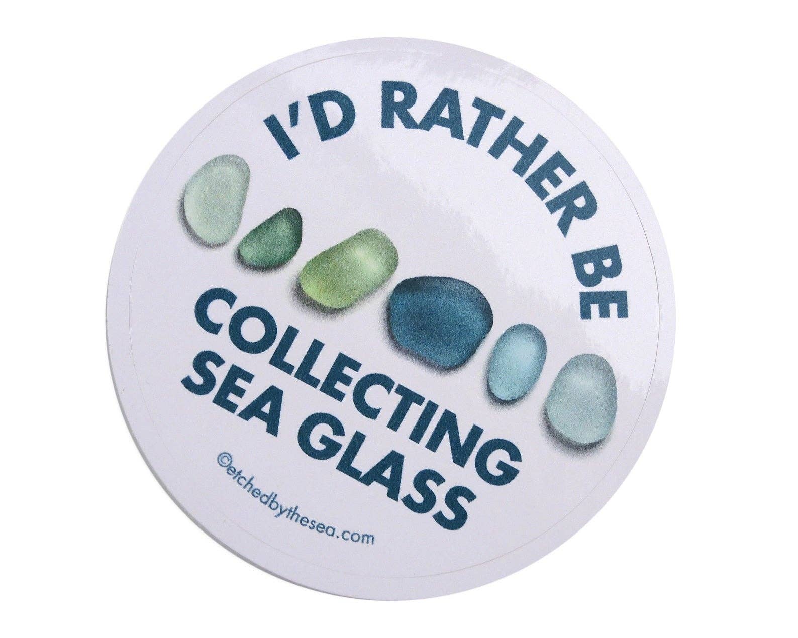 Beachcombing / Etched by the Sea – Adesivo por atacado – Eu prefiro estar coletando adesivo de vidro marinho Aqua1
