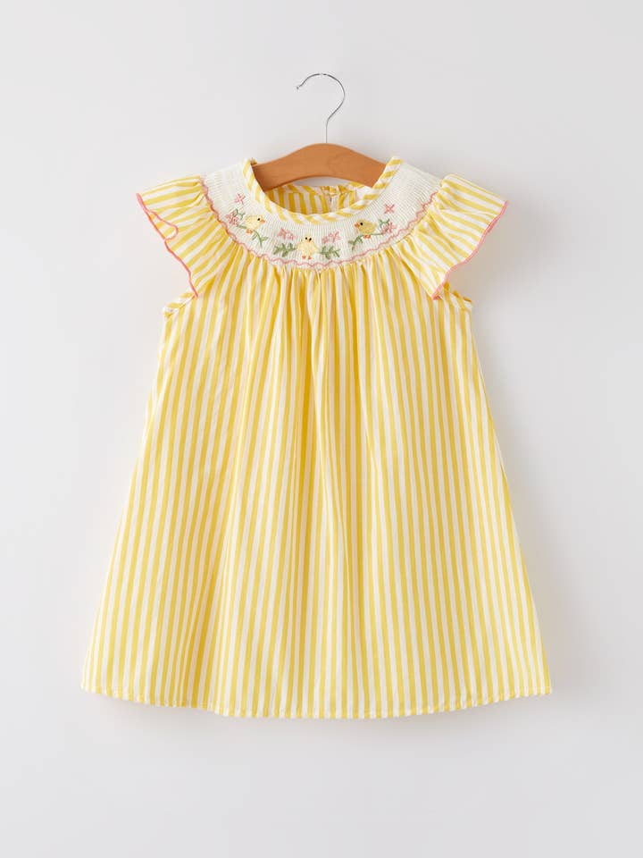 Rylee Faith Designs - Wholesale Dress - Kids - Spring/Summer Chick Floral Embroidery Smocking Girls Dress