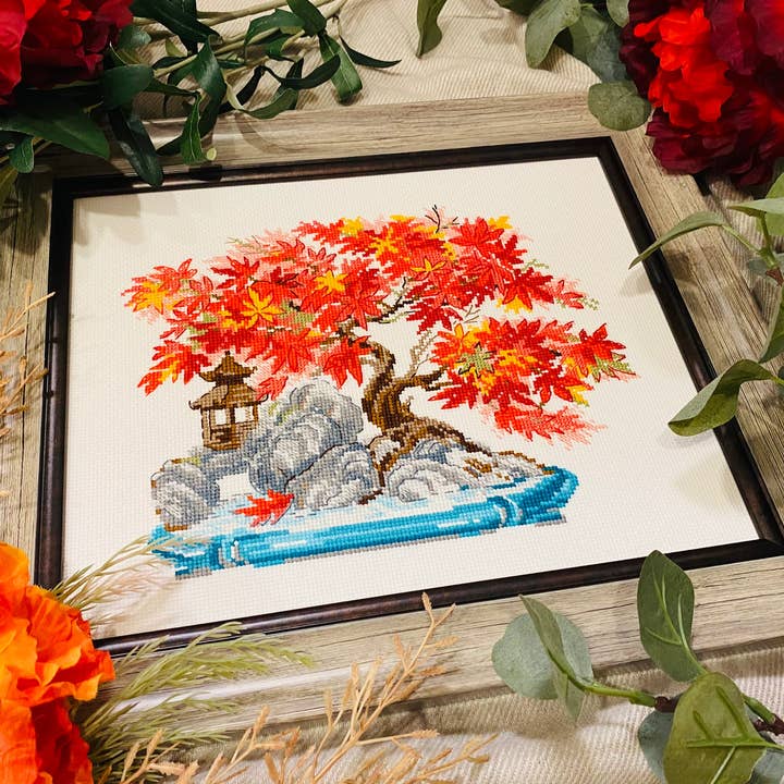 RIOLIS - Wholesale Embroidery/Cross Stitch Supplies - Cross Stitch Kit From Riolis 2044 Autumn Bonsai3