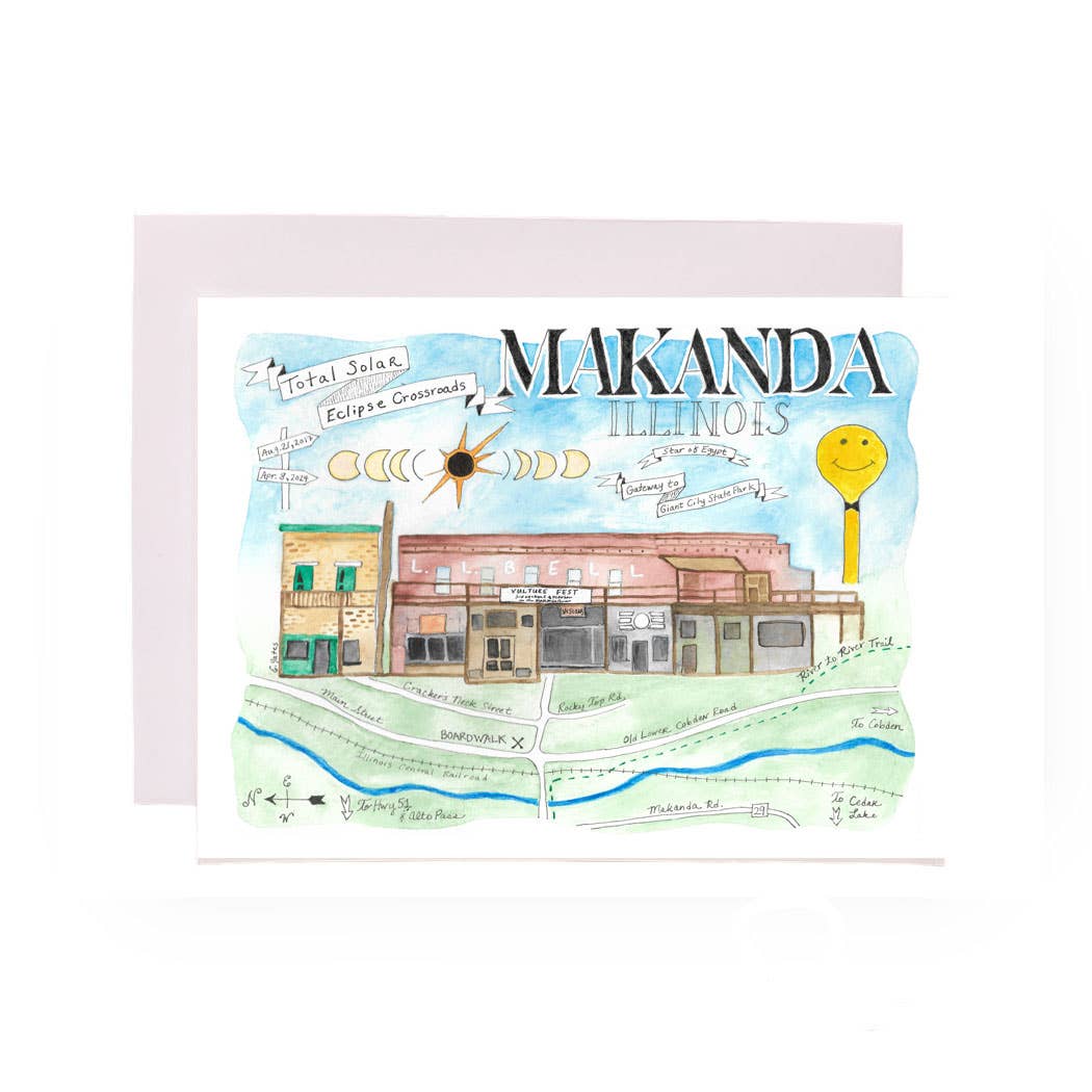 Emily Drew Yates Art & Illustration - Wholesale Everyday Greeting Card - Greeting Cards - Watercolor Calligraphy Maps - 13 Options5