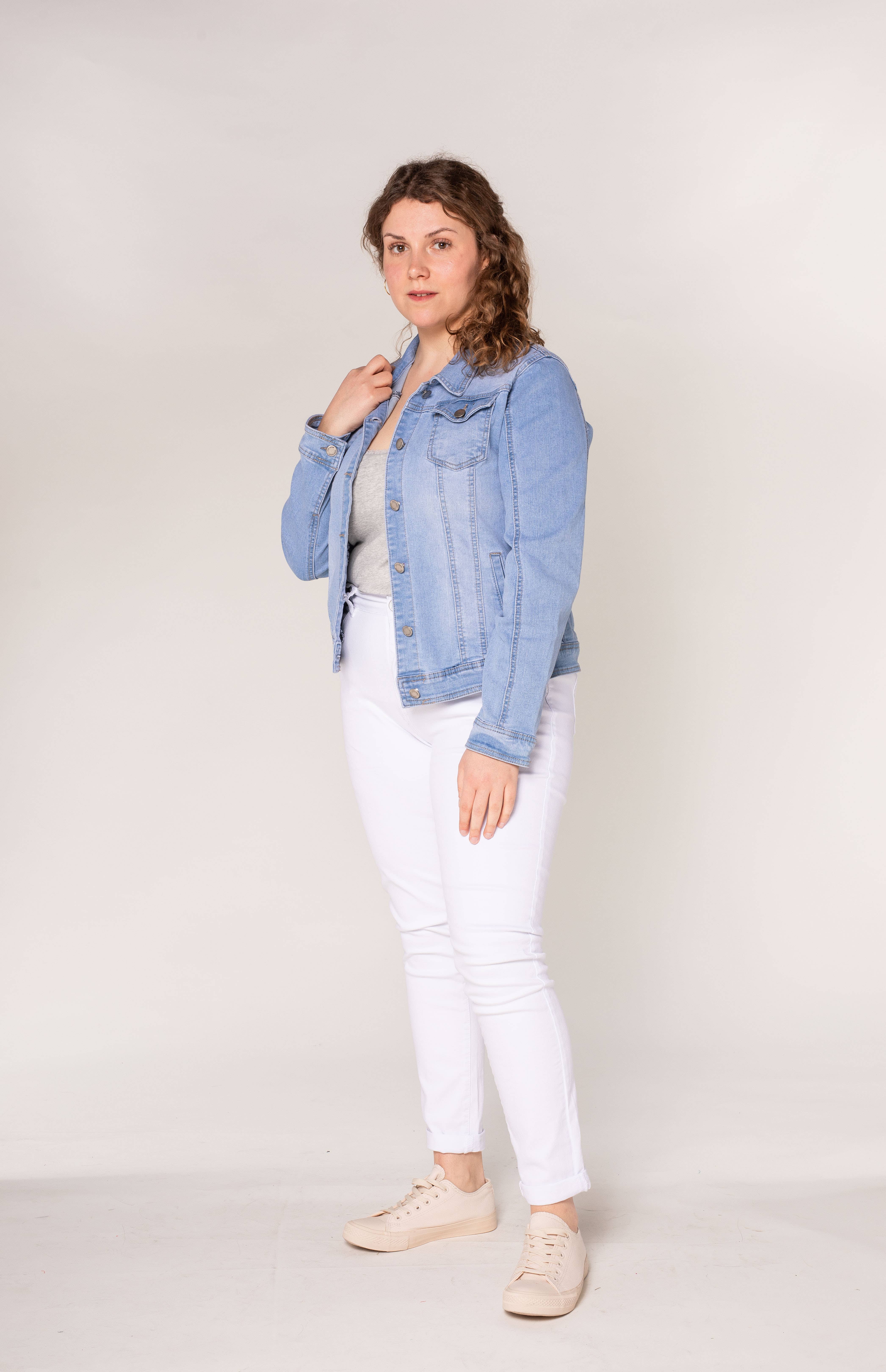 Nina Carter - Vendita all'ingrosso Giacca di jeans - Donna - Giacca in denim elasticizzato plus size H189-1/H204-1/203-11