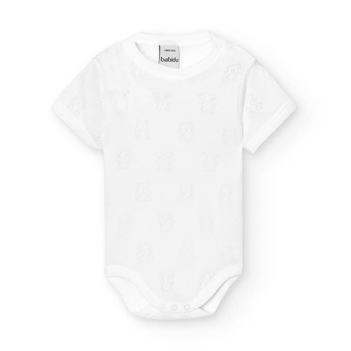 blank Open Shoulder Short Sleeve Baby Bodysuit by Ositos for wholesale on Faire