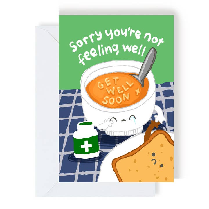 Get Well Soup Card for wholesale by The Playful Indian