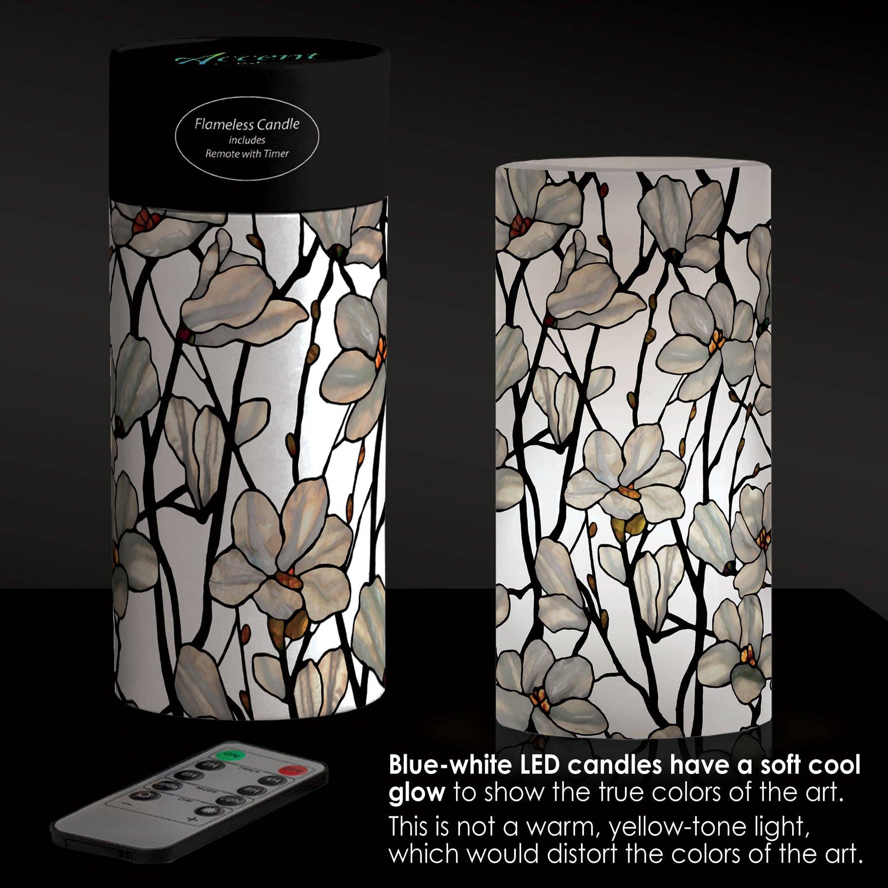 RainCaper - Wholesale Flameless Candle - Tiffany Magnolia 6" LED Candle – Battery Operated, Flickering2