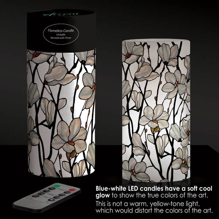 RainCaper - Wholesale Flameless Candle - Tiffany Magnolia 6" LED Candle – Battery Operated, Flickering2