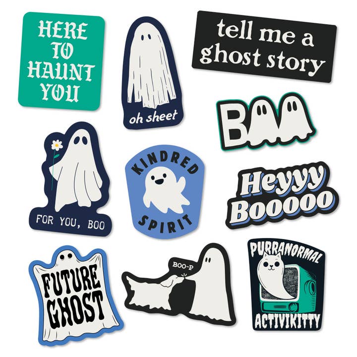 Ghost Stickers Halloween Graphic Water Resistant Cool for wholesale by Crazy Dog T-Shirts