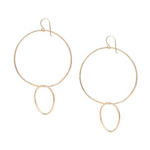 Boucles d'oreilles double créoles en or pour la vente par Amy Jennings Designs
